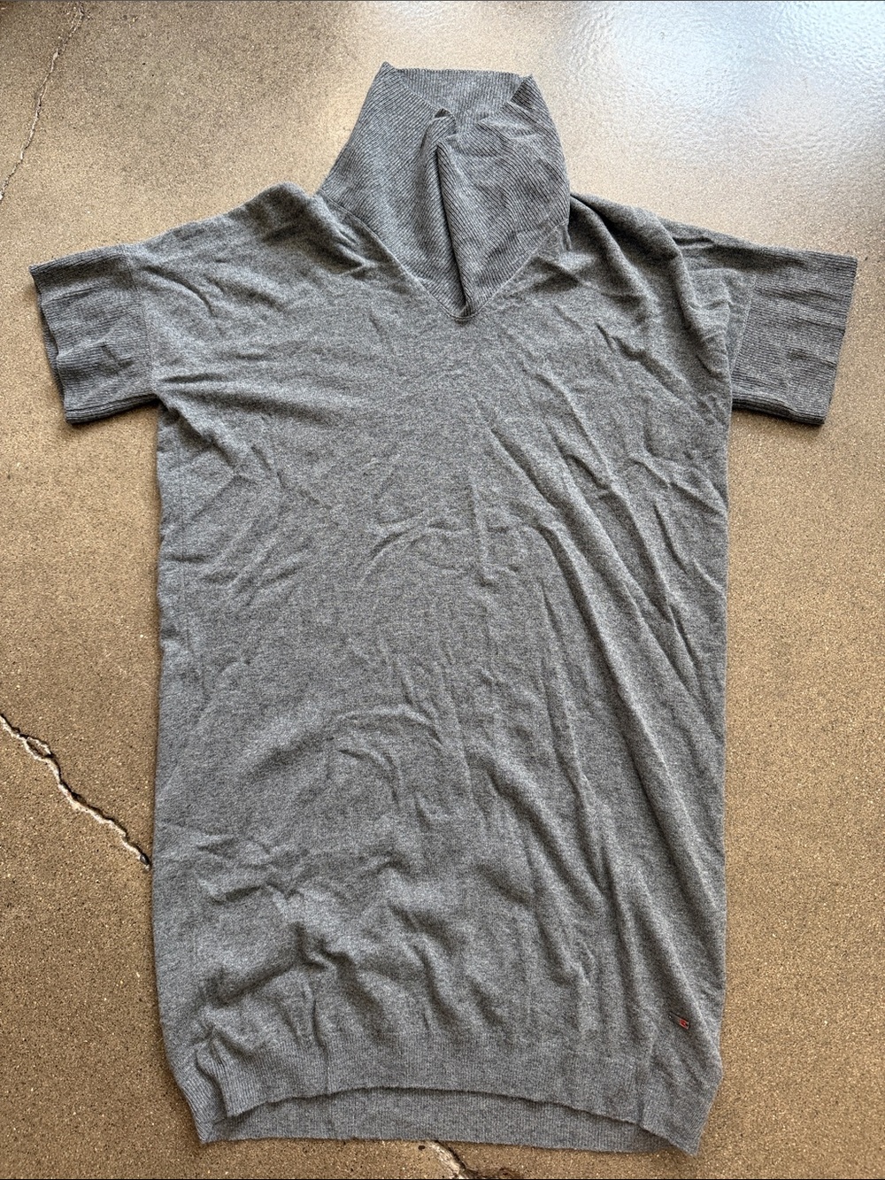 Fay Gray Short-Sleeve Wool Cashmere  Knit Dress